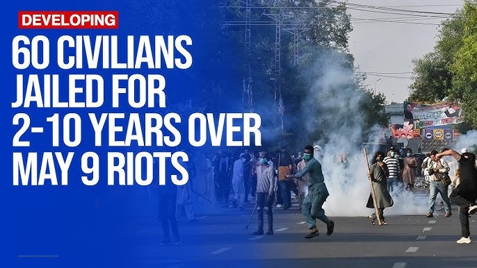 Military courts 60 civilians 2-10 years of jail